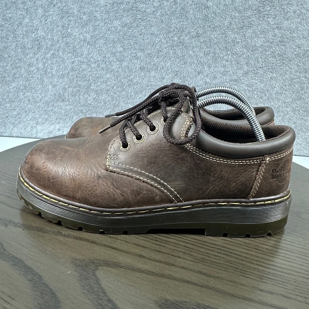 Dr. Martens Steel Toe Brown Leather Work Shoes Mens Size 11M Dark Brown Leather